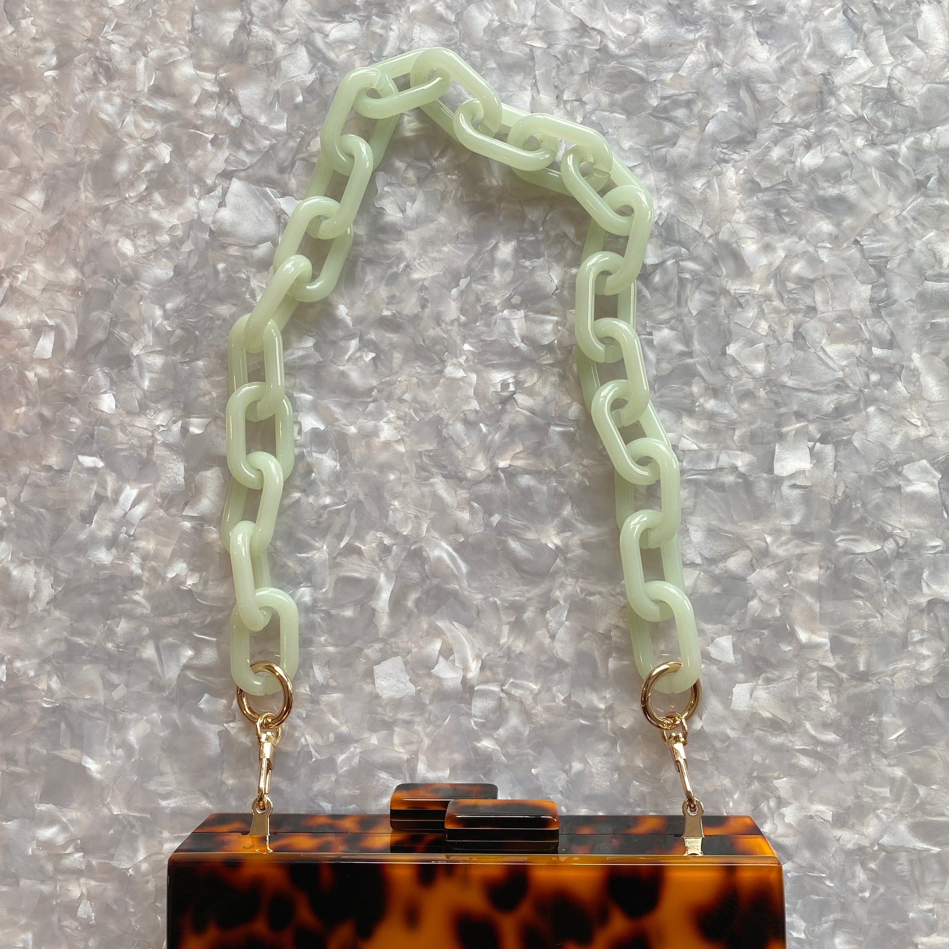 Acrylic Purse Strap in Mint green